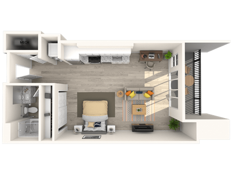 a view of the apartment from above at Melody on Main, Mesa, 85210