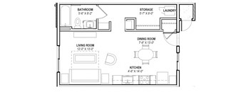 S1 - Studio Floor Plan at The 89 on Hayden, Scottsdale, 85257  