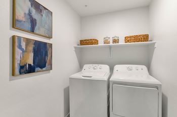 a washer and dryer in a laundry room
