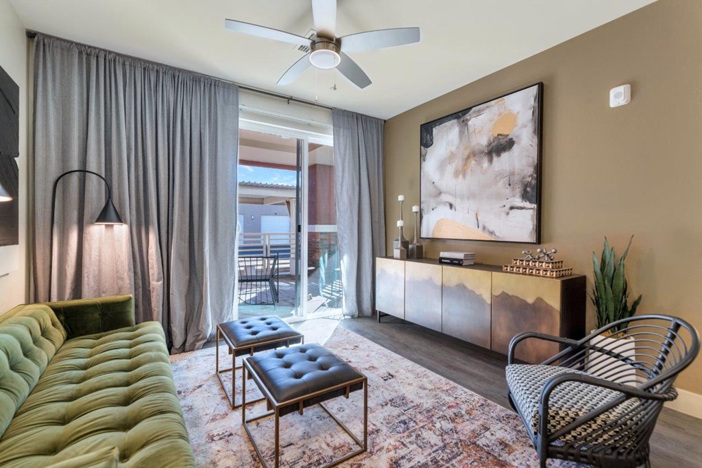 Living area at Zaterra Luxury Apartments, Chandler