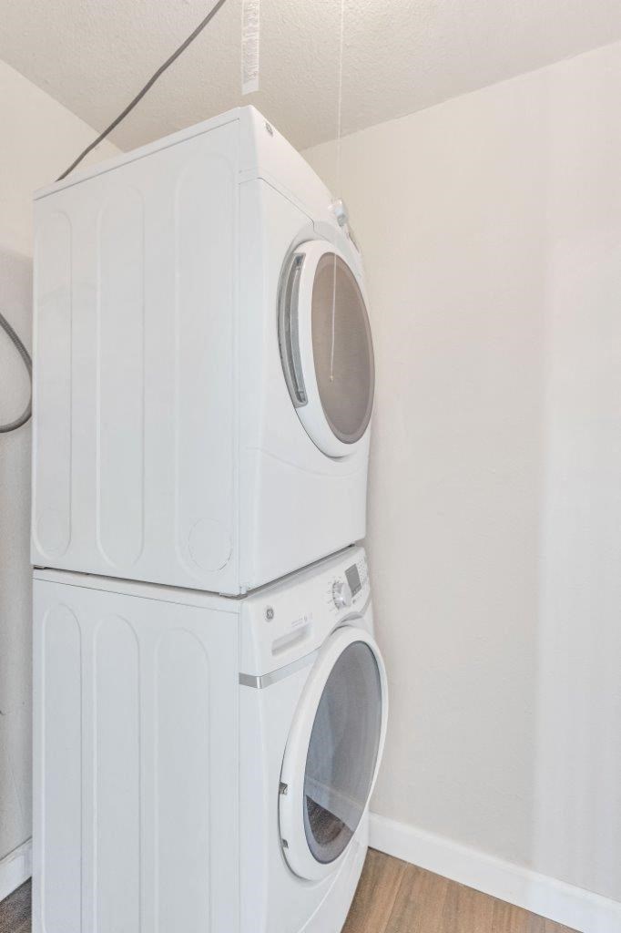 a washer and dryer in a laundry room