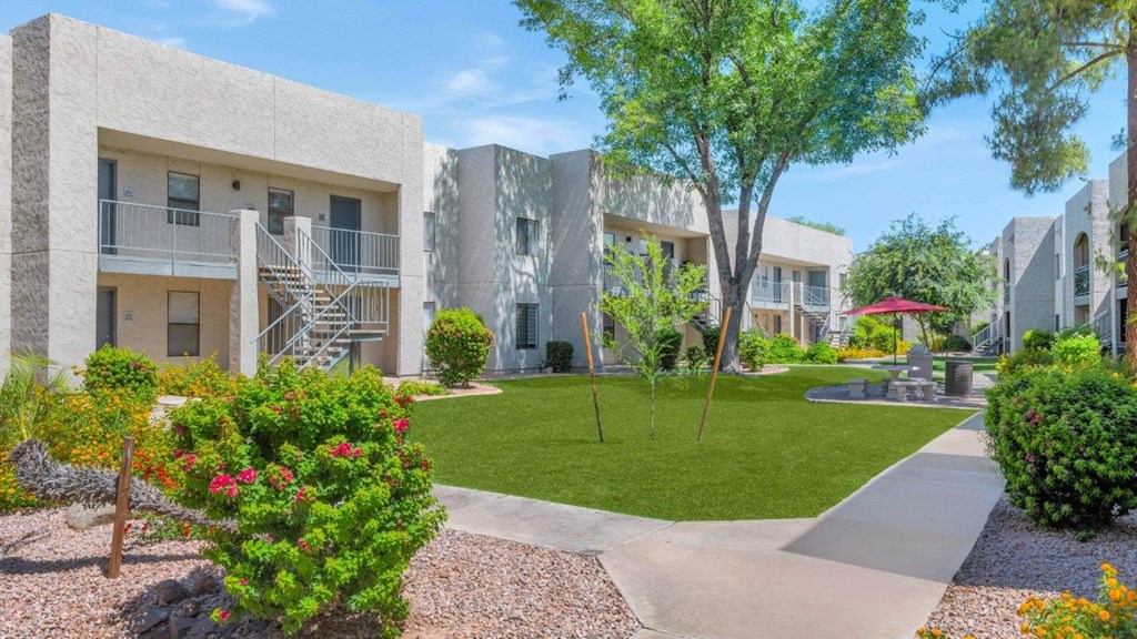 our apartments showcase a beautiful courtyard