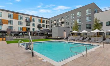 a swimming pool patio at The Common Apartments, Phoenix, Arizona, AZ