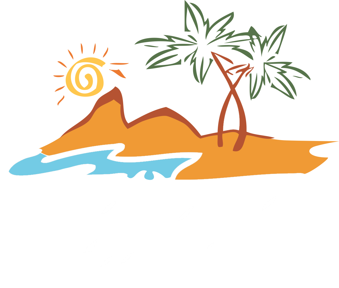 A logo for Gila Springs Apartments featuring a palm tree and a sun.