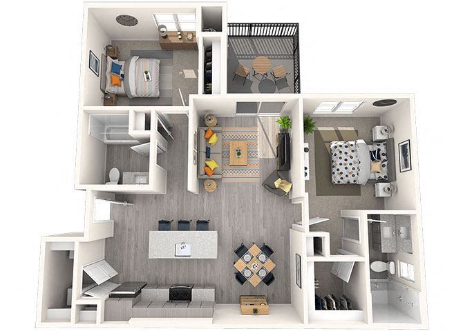 B1 Floor Plan B1 Floor Plan at Grayson Place Apartments, P.B. BELL Assets Management, Goodyear, Arizona