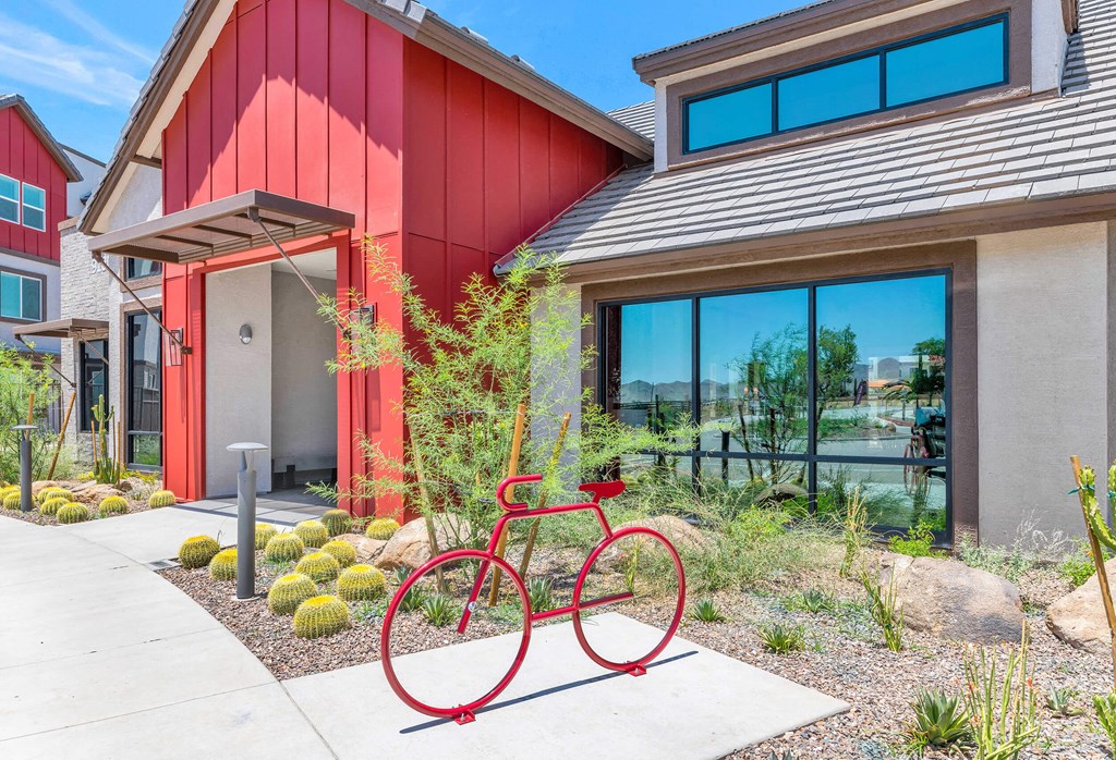a red bike parked in front of a buildingat Weylyn Luxury Apartments, Laveen Arizona