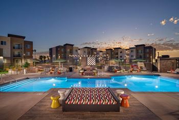 a view of the pool at residence inn by marriott las vegas wild wild west gambling