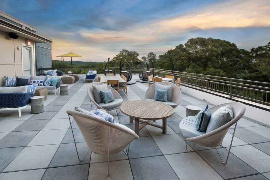 Relaxing Sky Deck Overlooking Atlanta at Apartments for Rent Near Me
