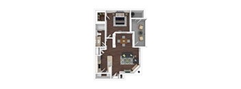 Arrowhead Summit 1 Bed 1 Bathroom Floorplan 796 sq. ft.