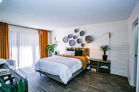 Bedrooms with Faux Wood Flooring* at apartments in Tucson AZ