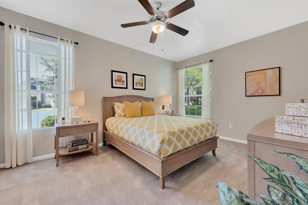 Bed in Carpeted 1, 2, and 3 Bedroom Apartments ABQ
