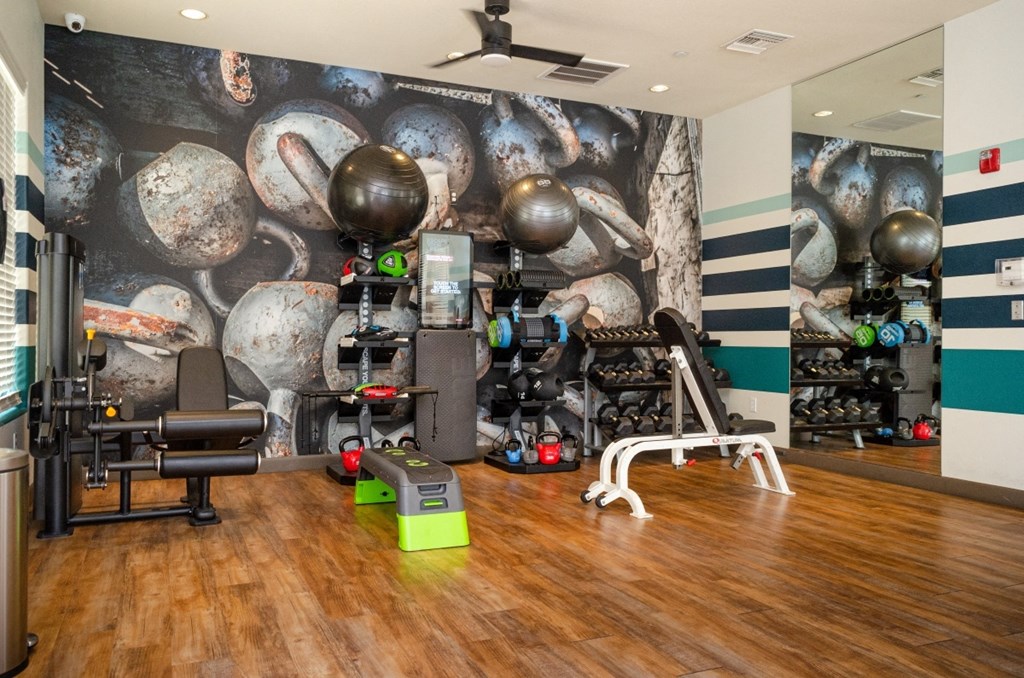 Gym with Free Weights at Apartments near ASU