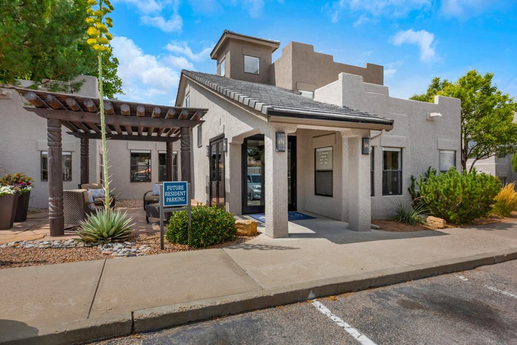 Leasing Office Exterior La Mirage Apartments NM