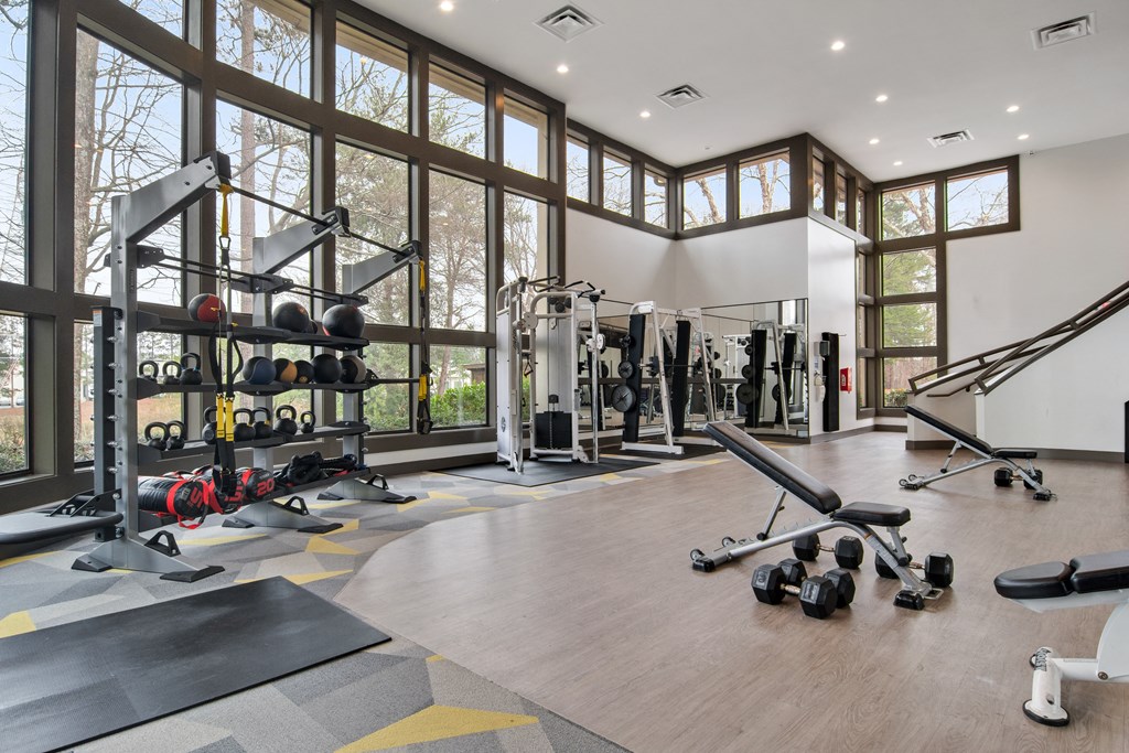 Gym with Free Weights at Apartments for Rent in Duluth GA