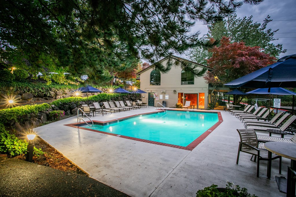 Talbot-Hill Renton Washington Apartments with Poolside Seating