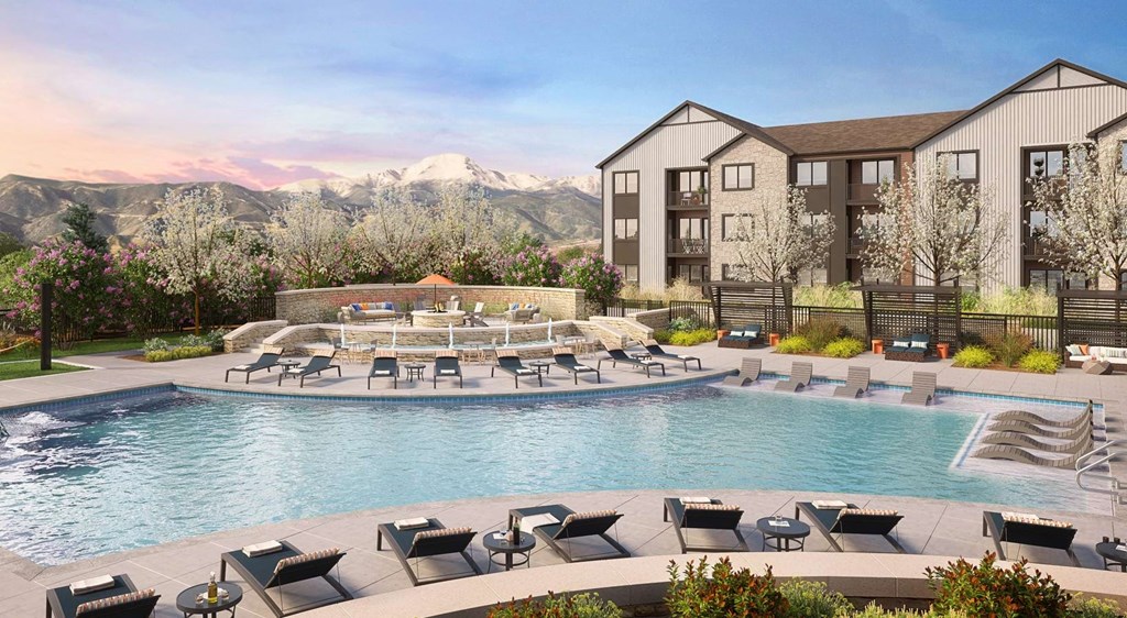 Apartment Swimming Pool with Colorado Mountain Views