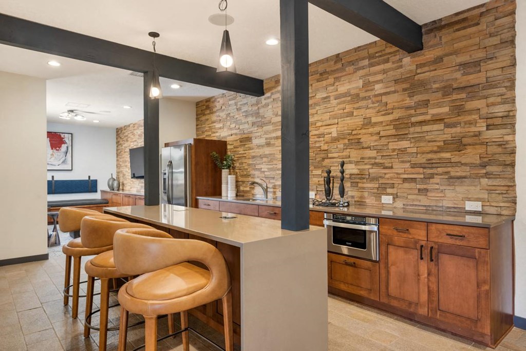 Rancho Carrera Apartments Resident Kitchen and Coffee Bar short term rentals in Santa Fe with resident kitchen and coffee bar