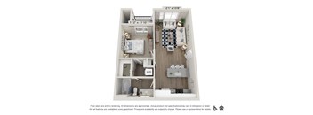 1 Bedroom 1 Bath Apartment Floor Plan at View on Centennial