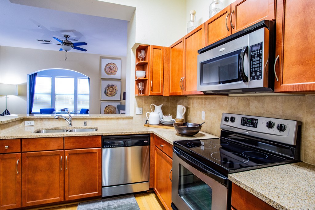 Full Kitchen with Cherry or Maple Cabinetry at Apartments on Union Hills AZ