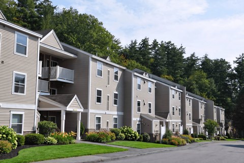 Apartment complex with a mix of two- and three-bedroom units.