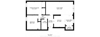 A black and white image of a floor plan for a house.