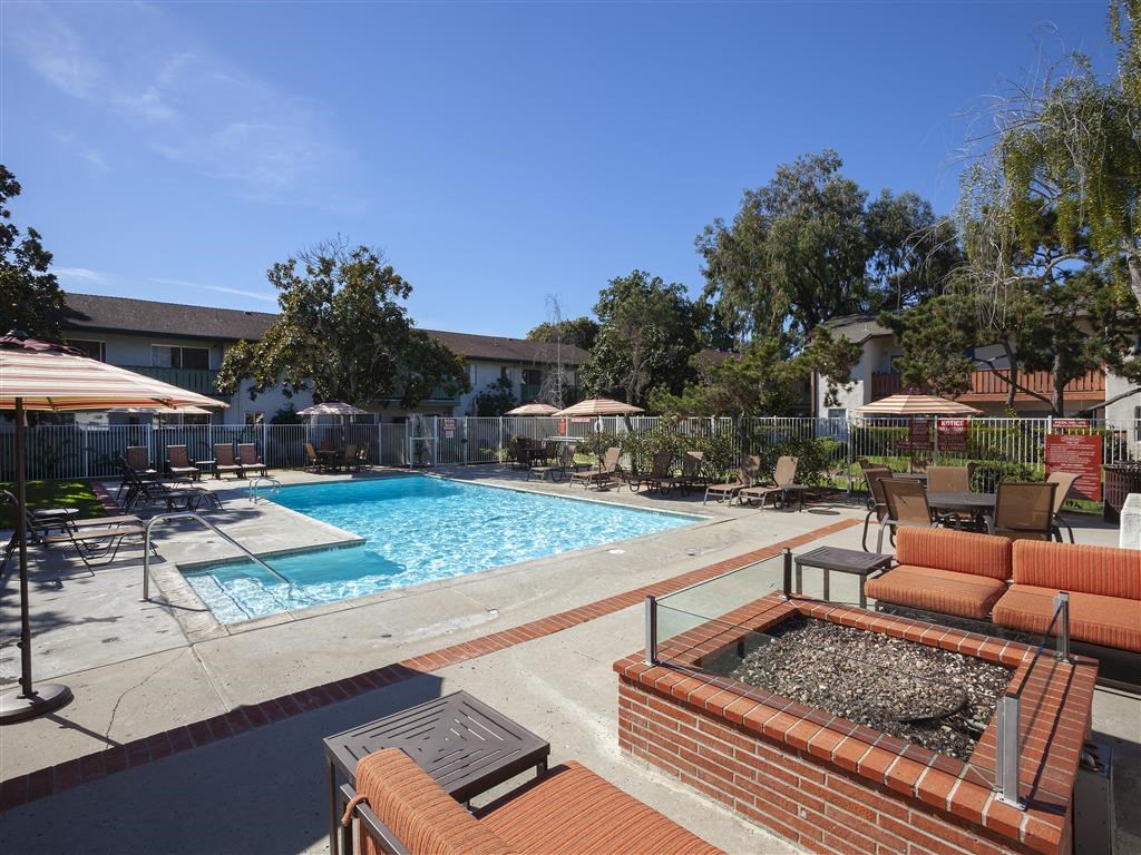 Mini Swimming Pool And Relaxing Area, at Pacific Oaks Apartments, Towbes, California, 93117
