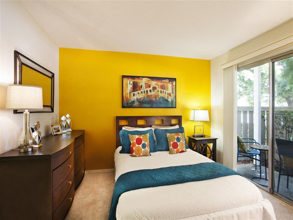 Comfortable Bedroom With Large Window, at Patterson Place Apartments, Towbes, Santa Barbara California