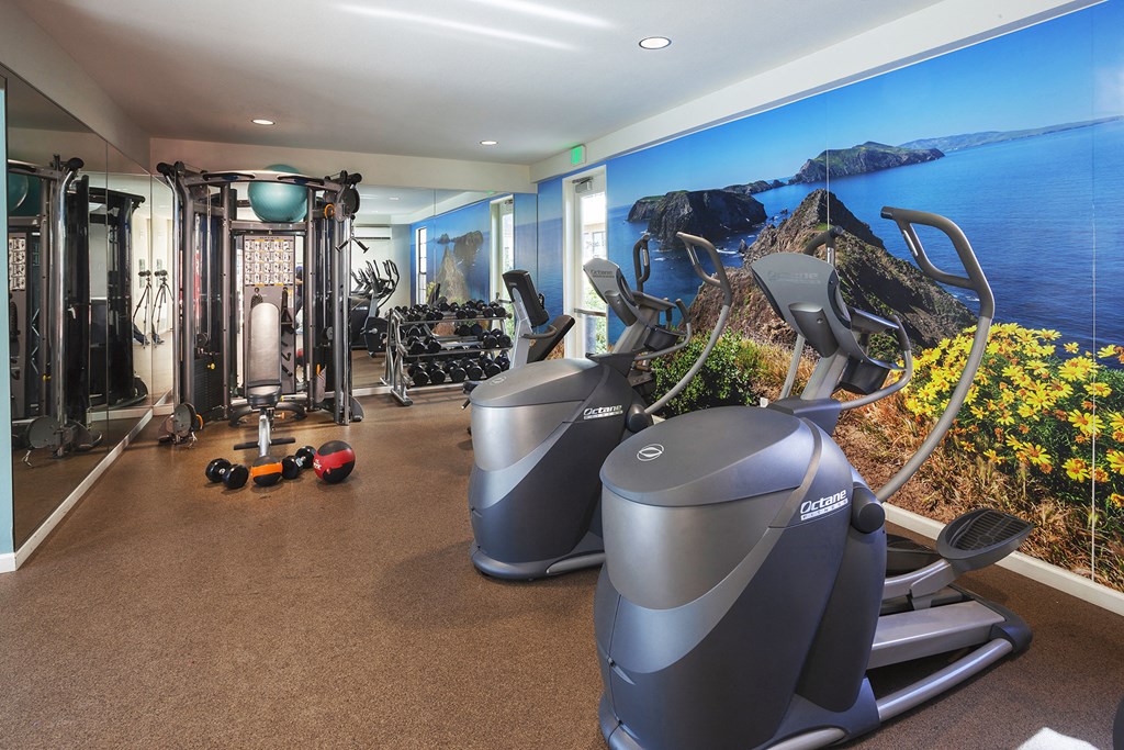 Cardio Machines In Gym at Cypress Point Apartment , Ventura