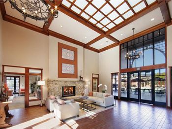 Sitting area in lobby, at Willow Springs, California, 93117