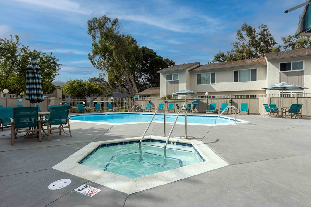 the swimming pool at the apartments for rent