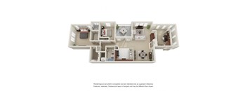 Two Bed Two Bath Townhome Floor Plan at Siena Apartments, California, 93458