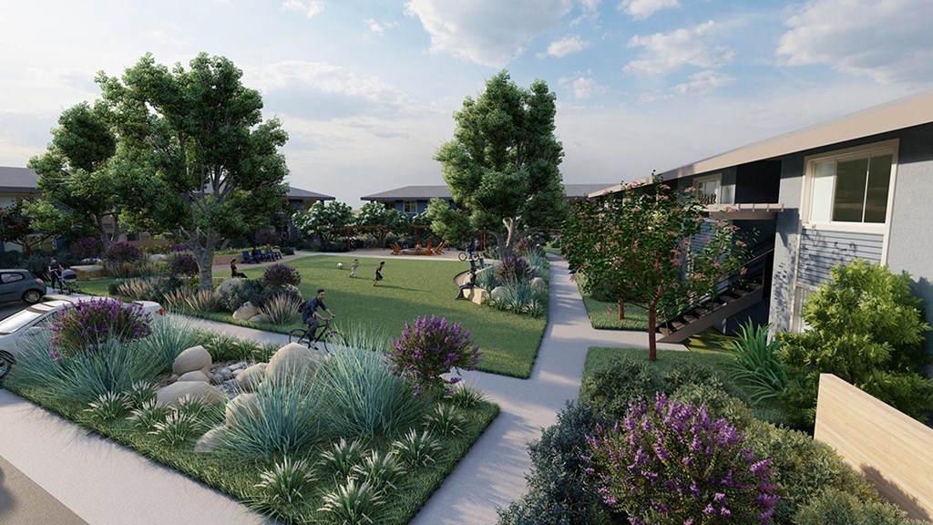 Rendering of garden style community space