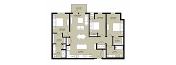 A floor plan of a house with a balcony, living room, kitchen, and multiple bedrooms.