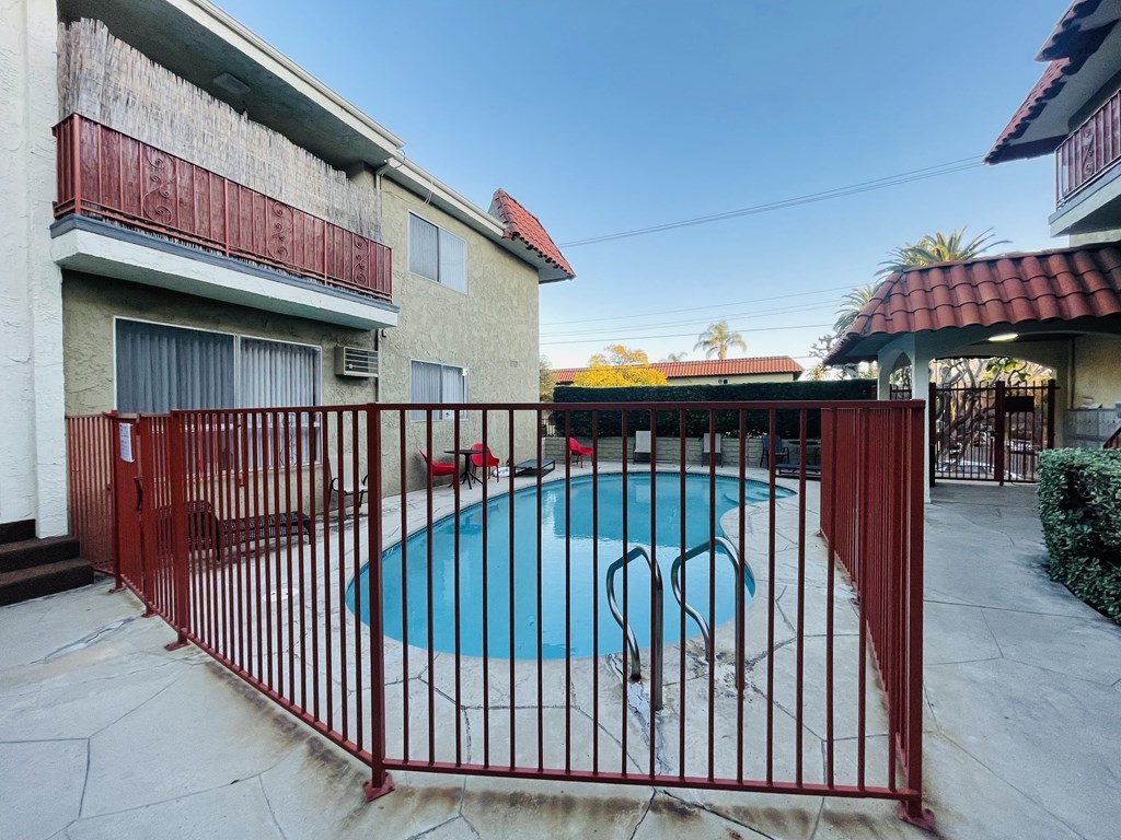 Secured Pool  at Lido Apartments - 10535 Rose Ave, Los Angeles