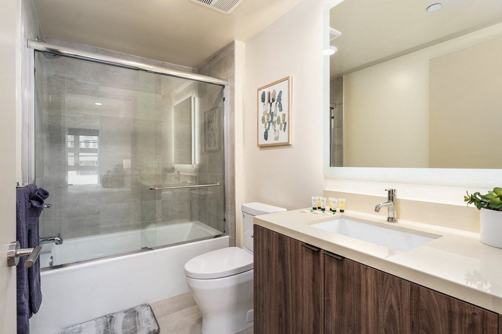 Luxurious Bathroom at Lido Apartments - 1532 Brockton Ave, Los Angeles, California