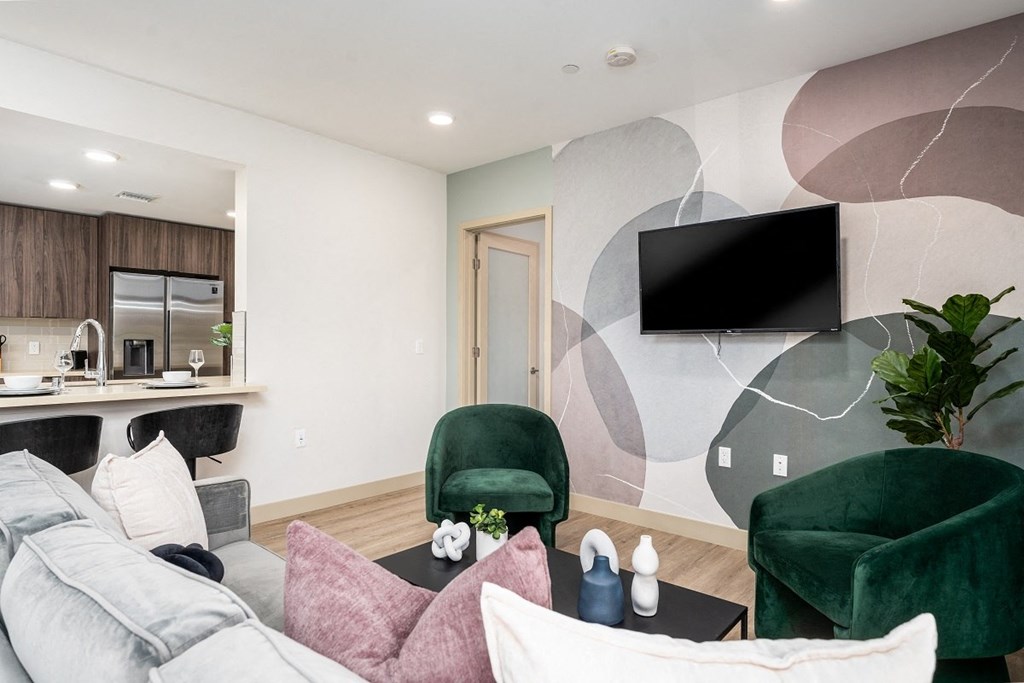 Living And Kitchen View at Lido Apartments - 1532 Brockton Ave, California, 90025