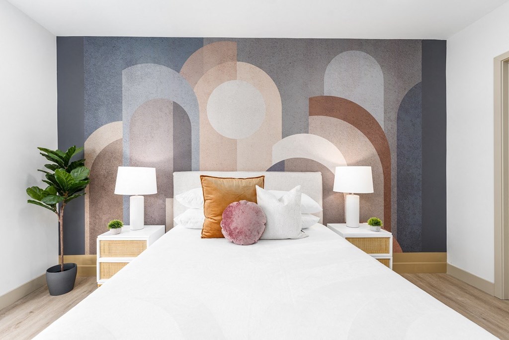 White Bedroom at Lido Apartments - 1532 Brockton Ave, Los Angeles, 90025