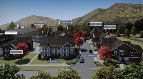 Aerial Parking View at The Woods at Copper Ranch, Hailey, Idaho