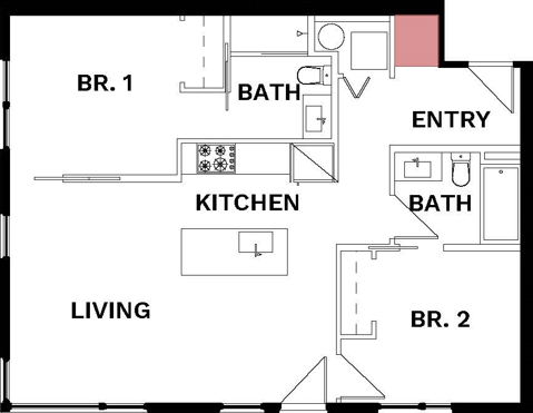 a floor plan of a small house at Lido Apartment Homes @ Hailey, ID, Idaho, 83333