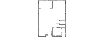 A floor plan of a building with multiple rooms and hallways.
