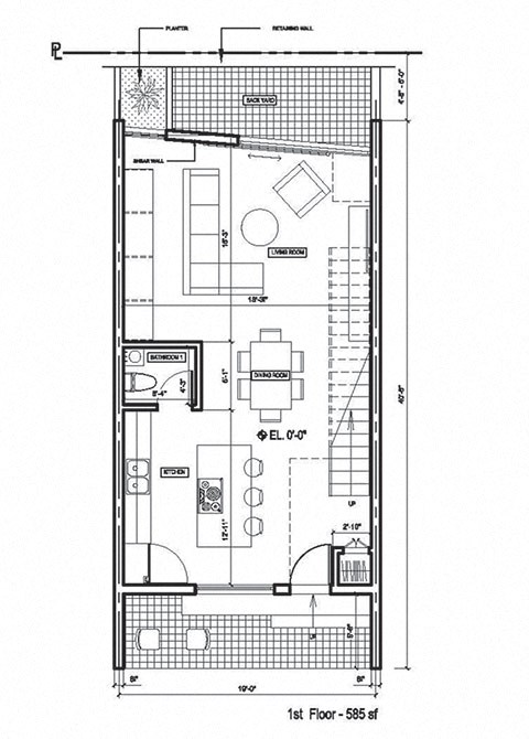 3 Bedroom 2.5 bath Floor Plan at Lido Apartments - 4025 Grandview, California