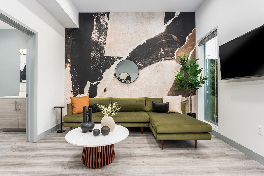 Modern Living Room at Lido Apartments - 4025 Grandview, California