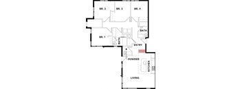 floor plan of the lower level at Lido Apartment Homes @ Hailey, ID, Hailey Idaho