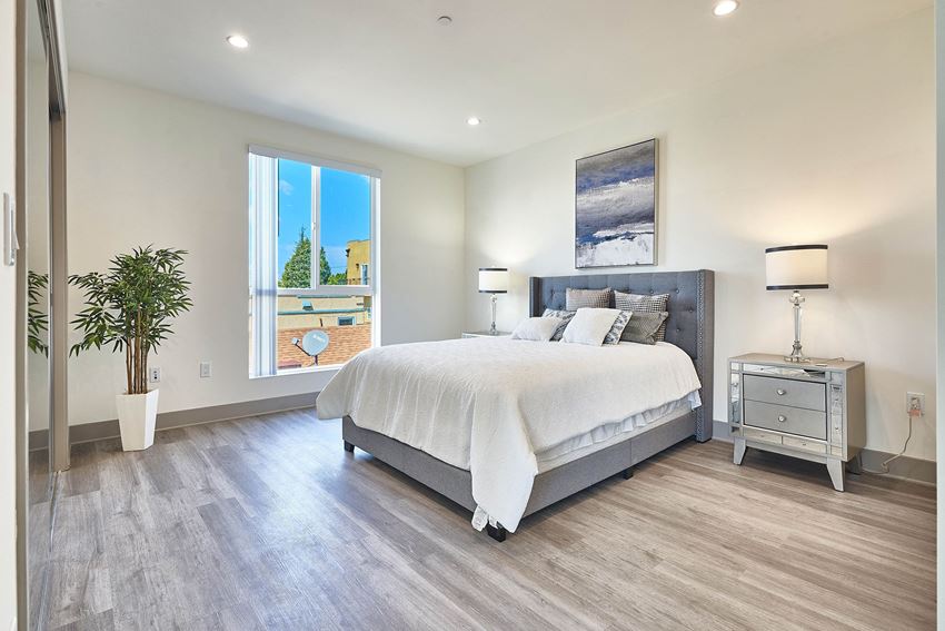 Spacious Bedroom Spacious Bedroom at 4847 Oakwood Ave. Los Angeles, CA - Photo Gallery