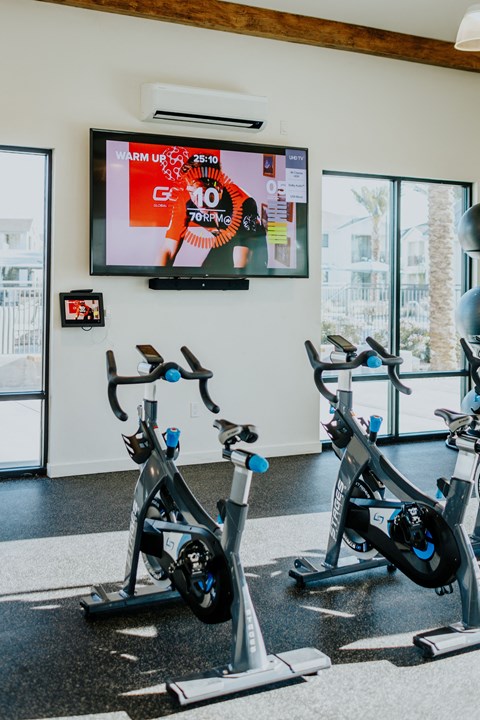 Exercise Bikes at TV at Park West at Stockdale River Ranch, California