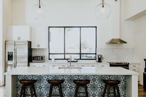 Community Room Kitchen at Park West at Stockdale River Ranch, Bakersfield
