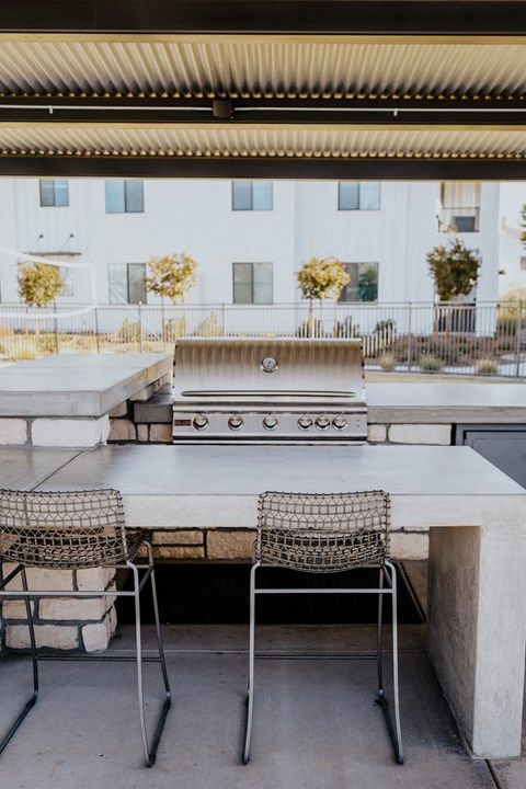 BBQ Area By Pool  at Park West at Stockdale River Ranch, California