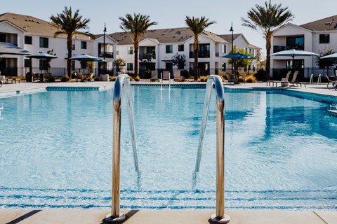 Pool View from Deck at Park West at Stockdale River Ranch, Bakersfield