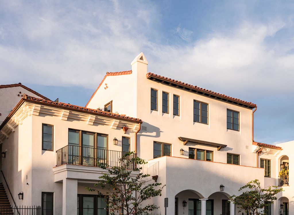 Plaza Riviera Exterior View from Philinda of Second and Third Story. Spanish style architecture at Plaza Riviera, Santa Barbara