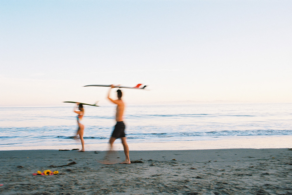 Surfers at Sunset at Plaza Riviera, Santa Barbara, CA
